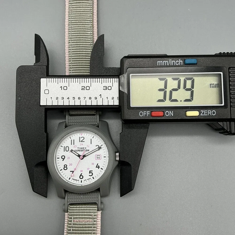 Timex Expedition T2P591 Girls Watch 33mm Gray Nylon Indiglo Date New Battery